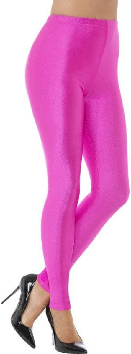 Jaren 80 & 90 Kostuum | 80s Disco Spandex Legging Roze Vrouw | Large | Carnaval kostuum | Verkleedkleding